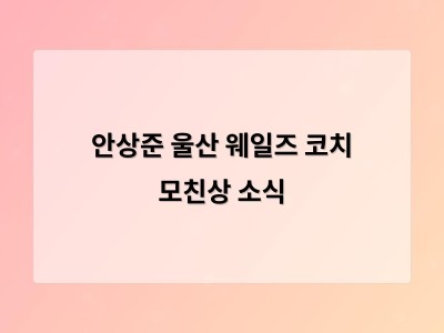 안상준 울산 웨일즈 코치 모친상 소식