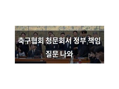 축구협회 청문회서 정부 책임 질문 나와