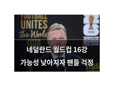네덜란드 월드컵 16강 가능성 낮아지자 팬들 걱정